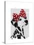 Dalmatian with Red Bow-Fab Funky-Stretched Canvas