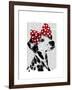 Dalmatian with Red Bow-Fab Funky-Framed Art Print