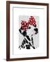 Dalmatian with Red Bow-Fab Funky-Framed Art Print