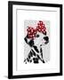 Dalmatian with Red Bow-Fab Funky-Framed Art Print