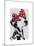 Dalmatian with Red Bow-Fab Funky-Mounted Art Print