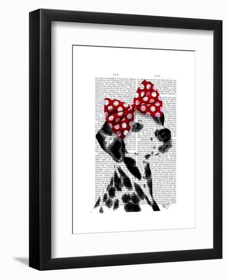 Dalmatian with Red Bow-Fab Funky-Framed Art Print