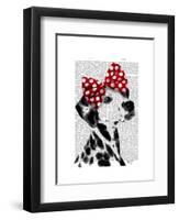 Dalmatian with Red Bow-Fab Funky-Framed Art Print