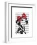 Dalmatian with Red Bow-Fab Funky-Framed Art Print