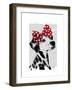 Dalmatian with Red Bow-Fab Funky-Framed Art Print