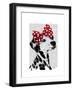 Dalmatian with Red Bow-Fab Funky-Framed Art Print