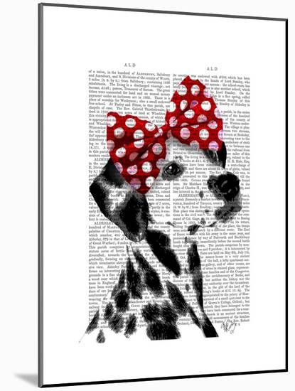 Dalmatian with Red Bow-Fab Funky-Mounted Art Print