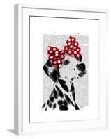 Dalmatian with Red Bow-Fab Funky-Framed Art Print