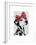 Dalmatian with Red Bow-Fab Funky-Framed Art Print