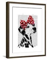 Dalmatian with Red Bow-Fab Funky-Framed Art Print