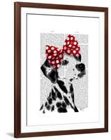 Dalmatian with Red Bow-Fab Funky-Framed Art Print