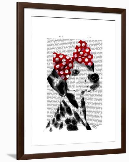 Dalmatian with Red Bow-Fab Funky-Framed Art Print