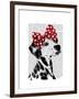 Dalmatian with Red Bow-Fab Funky-Framed Art Print