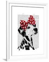 Dalmatian with Red Bow-Fab Funky-Framed Art Print