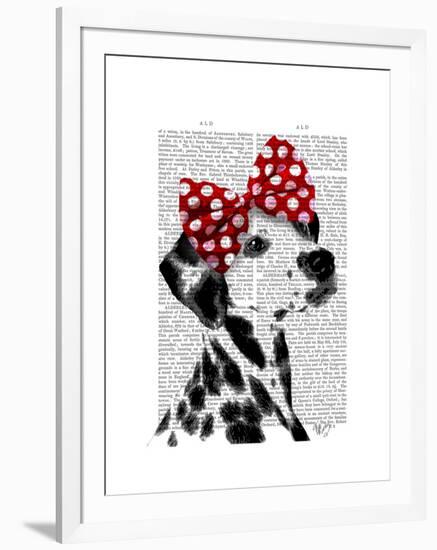 Dalmatian with Red Bow-Fab Funky-Framed Art Print