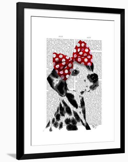 Dalmatian with Red Bow-Fab Funky-Framed Art Print