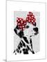 Dalmatian with Red Bow-Fab Funky-Mounted Art Print