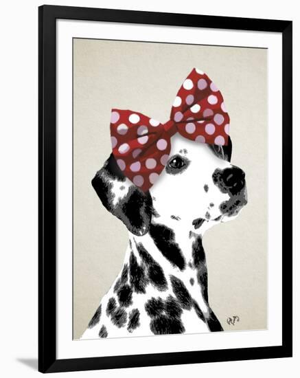 Dalmatian with Red Bow-Fab Funky-Framed Art Print