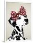 Dalmatian with Red Bow-Fab Funky-Framed Art Print