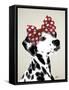 Dalmatian with Red Bow-Fab Funky-Framed Stretched Canvas