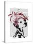 Dalmatian with Red Fascinator-Fab Funky-Stretched Canvas
