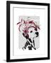 Dalmatian with Red Fascinator-Fab Funky-Framed Art Print