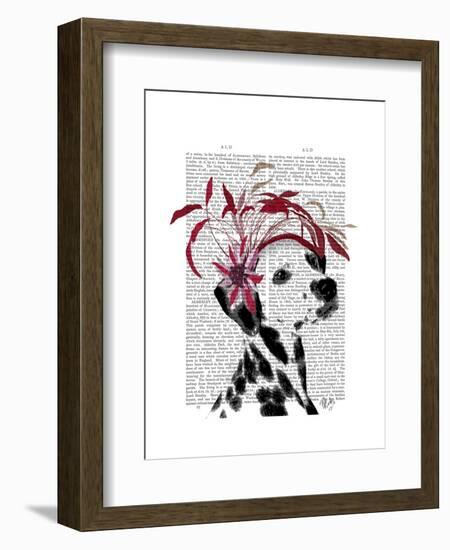 Dalmatian with Red Fascinator-Fab Funky-Framed Art Print