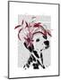 Dalmatian with Red Fascinator-Fab Funky-Mounted Art Print