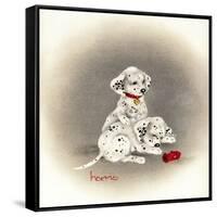 Dalmation 2 - Curiosity-Peggy Harris-Framed Stretched Canvas