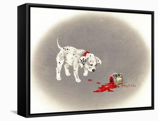 Dalmation 6- Caught Red Pawed-Peggy Harris-Framed Stretched Canvas