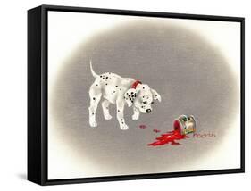 Dalmation 6- Caught Red Pawed-Peggy Harris-Framed Stretched Canvas