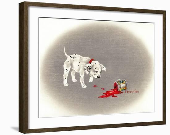 Dalmation 6- Caught Red Pawed-Peggy Harris-Framed Giclee Print