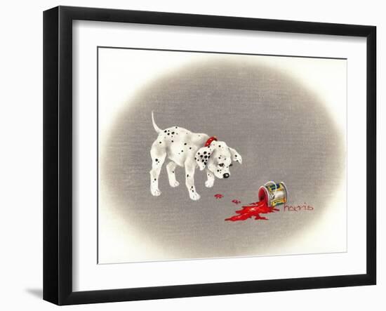 Dalmation 6- Caught Red Pawed-Peggy Harris-Framed Giclee Print