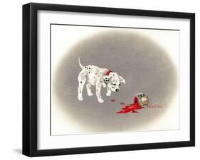 Dalmation 6- Caught Red Pawed-Peggy Harris-Framed Giclee Print