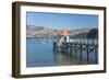 Daly's Wharf, an historic jetty overlooking Akaroa Harbour, Akaroa, Banks Peninsula, Canterbury, So-Ruth Tomlinson-Framed Photographic Print