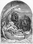 The Dying King Arthur Is Carried Away to Avalon on a Magical Ship with Three Queens, 1901-Dalziel Brothers-Mounted Giclee Print