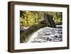 Dam and Waterfall on Speedwell Lake During Autumn, New Jersey-George Oze-Framed Photographic Print