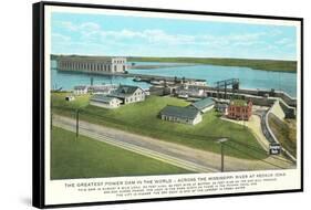 Dam at Keokuk-null-Framed Stretched Canvas