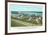 Dam at Keokuk-null-Framed Art Print