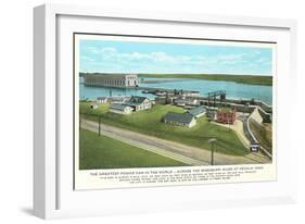 Dam at Keokuk-null-Framed Art Print