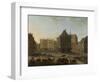 Dam in Amsterdam with the New Town Hall under Construction-Jacob van der Ulft-Framed Art Print