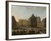 Dam in Amsterdam with the New Town Hall under Construction-Jacob van der Ulft-Framed Art Print