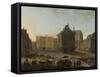 Dam in Amsterdam with the New Town Hall under Construction-Jacob van der Ulft-Framed Stretched Canvas