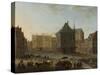 Dam in Amsterdam with the New Town Hall under Construction-Jacob van der Ulft-Stretched Canvas