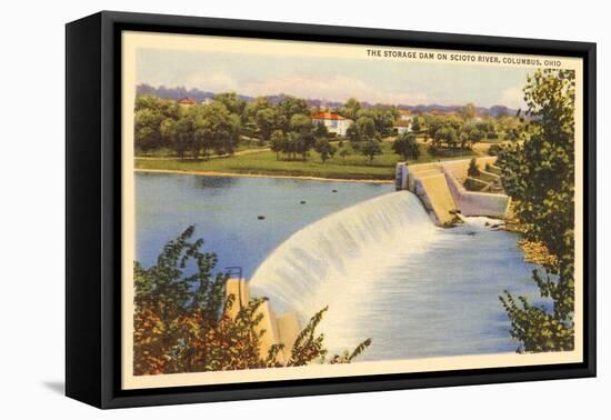 Dam on Scioto River, Columbus, Ohio-null-Framed Stretched Canvas