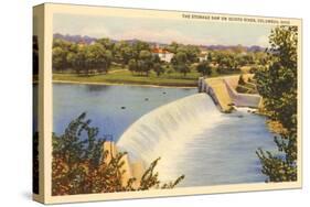 Dam on Scioto River, Columbus, Ohio-null-Stretched Canvas