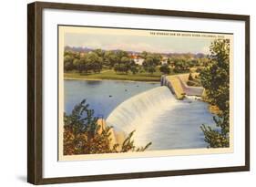 Dam on Scioto River, Columbus, Ohio-null-Framed Art Print