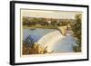 Dam on Scioto River, Columbus, Ohio-null-Framed Art Print