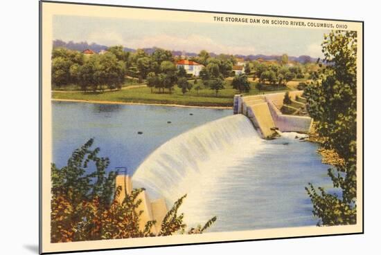 Dam on Scioto River, Columbus, Ohio-null-Mounted Art Print