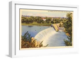 Dam on Scioto River, Columbus, Ohio-null-Framed Art Print